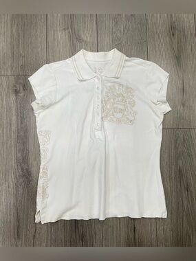 JW Los Angeles Johnny Was Polo Shirt Embroidered Size Large